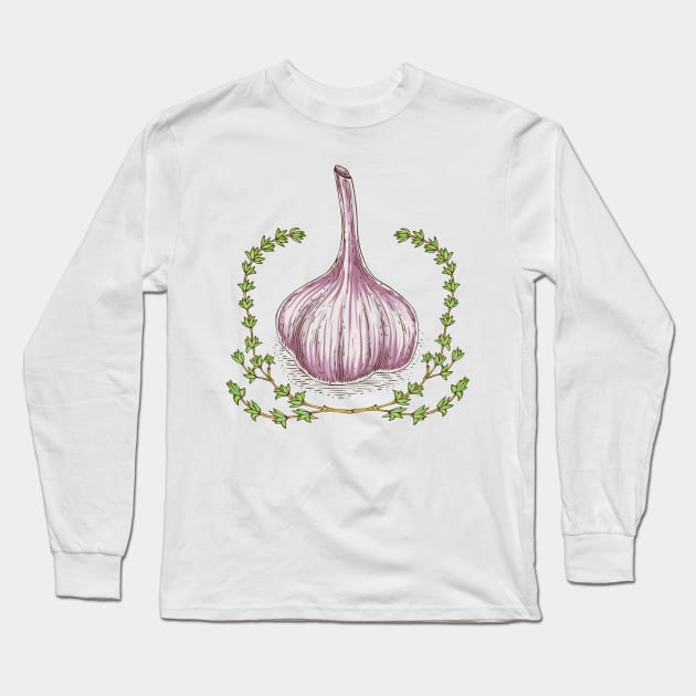 Garlic Geraldic Long Sleeve T-Shirt by deepfuze